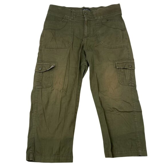 Vintage Lee Womens Cargo Pants Size 10 Medium Relaxed Fit Cropped Casual Green - Picture 1 of 12